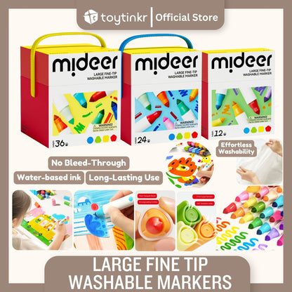 Mideer Large Fine Tip Washable Markers by Toytinkr