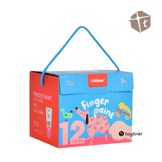 Mideer Finger Paint Washable - 12 Colors (60ml) by Toytinkr