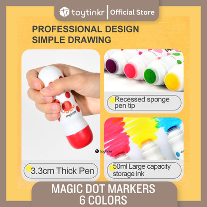 Mideer Magic Dot Markers 6 Colors by Toytinkr