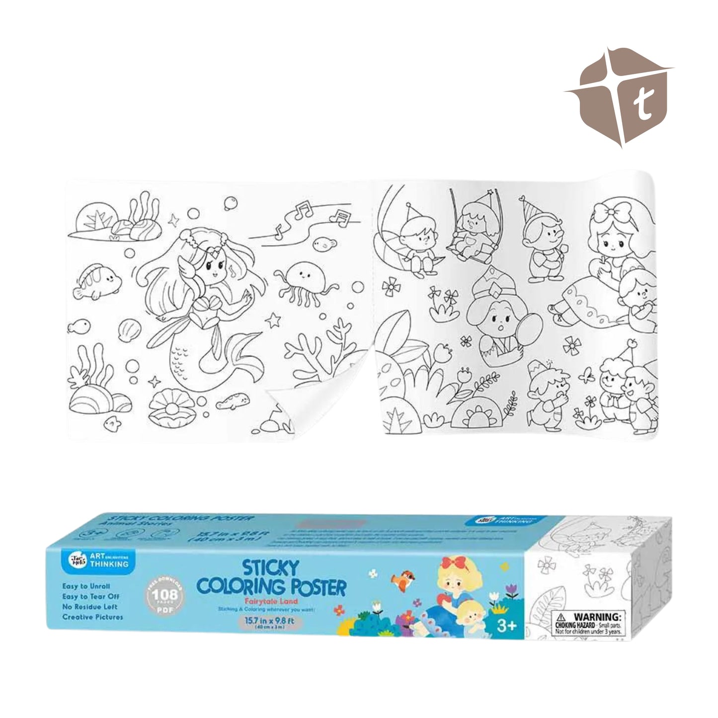 Jar Melo Sticky Coloring Poster - Fairytale Land by Toytinkr