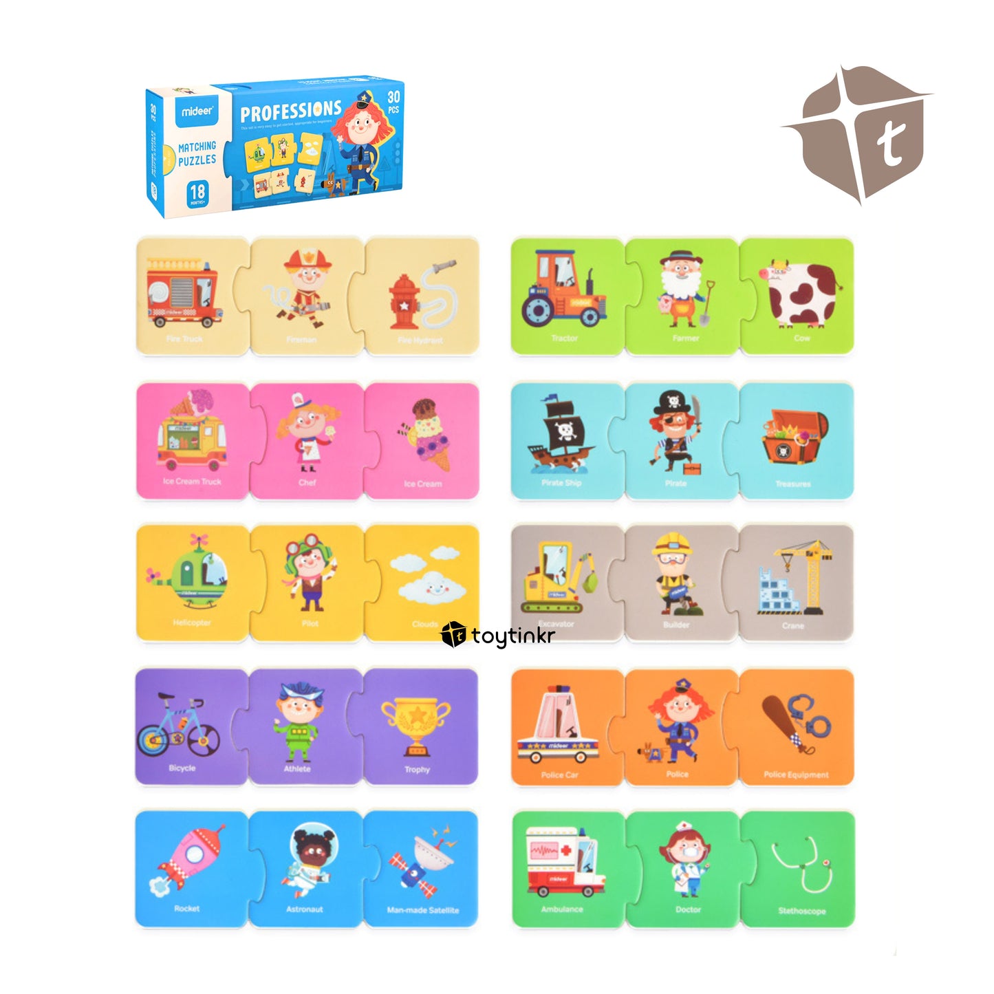 Mideer Matching Puzzles - Professions by Toytinkr