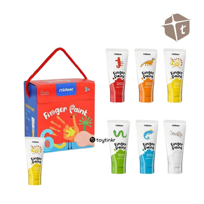 Mideer Finger Paint Washable - 6 Colors (60ml) by Toytinkr