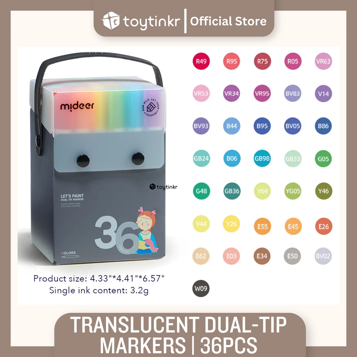 Mideer Translucent Dual Tip Markers by Toytinkr