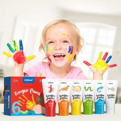 Mideer Finger Paint Washable - 6 Colors (60ml) by Toytinkr