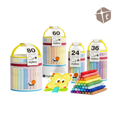 Mideer Straight Liquid Acrylic Markers w/ Bag - 80 Colors by Toytinkr