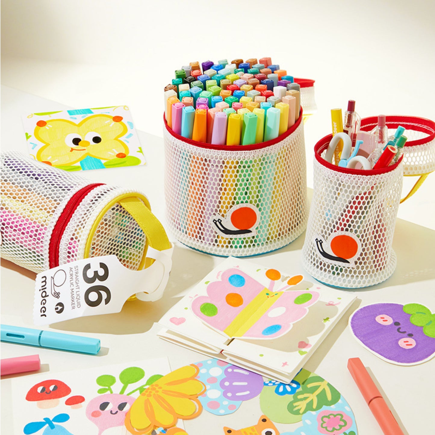 Mideer Straight Liquid Acrylic Markers w/ Bag - 24 Colors by Toytinkr
