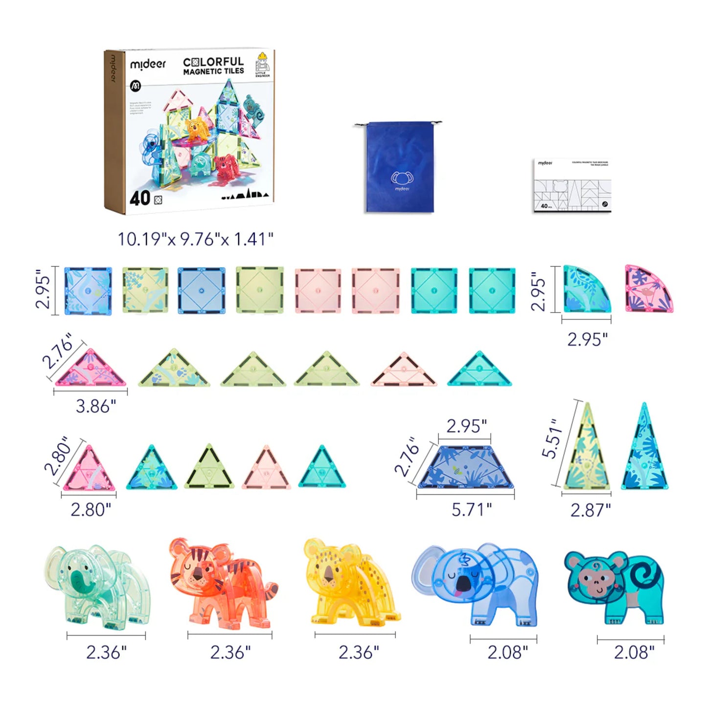 Mideer Colorful Magnetic Tiles - Wonderful Forest by Toytinkr