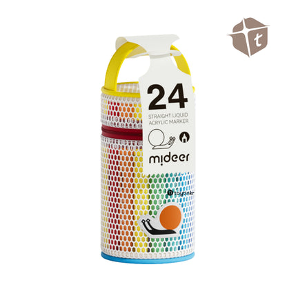 Mideer Straight Liquid Acrylic Markers w/ Bag - 24 Colors by Toytinkr