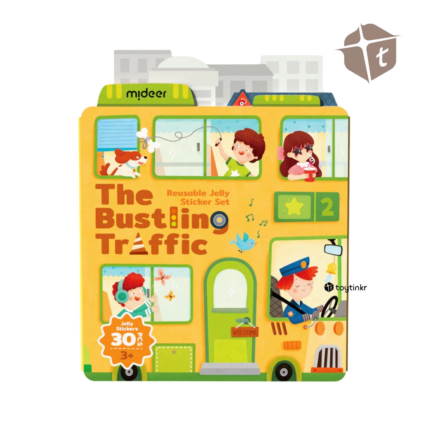 Mideer Reusable Jelly Sticker - The Bustling Traffic by Toytinkr