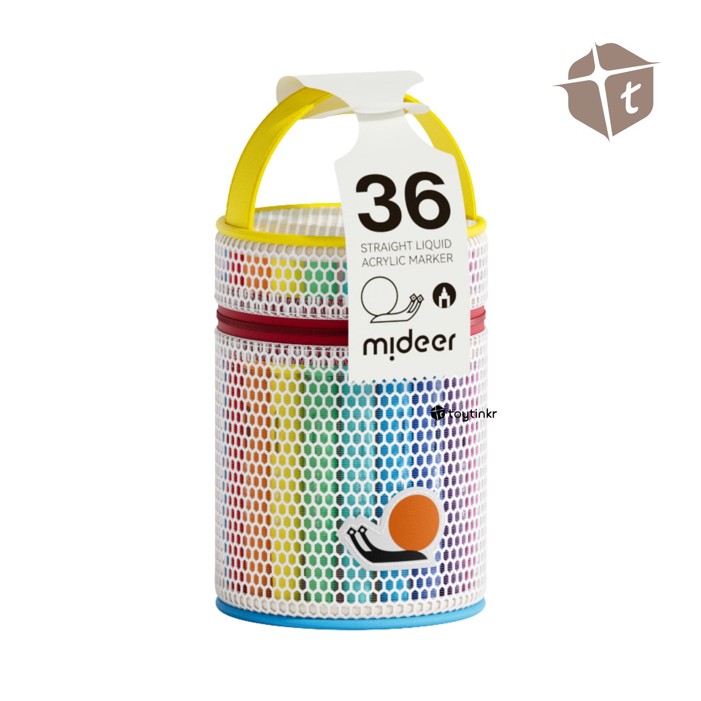 Mideer Straight Liquid Acrylic Markers w/ Bag - 36 Colors by Toytinkr