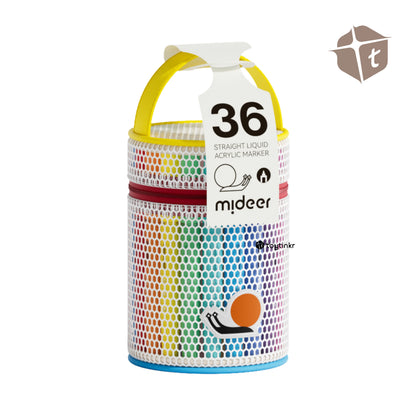 Mideer Straight Liquid Acrylic Markers w/ Bag - 36 Colors by Toytinkr