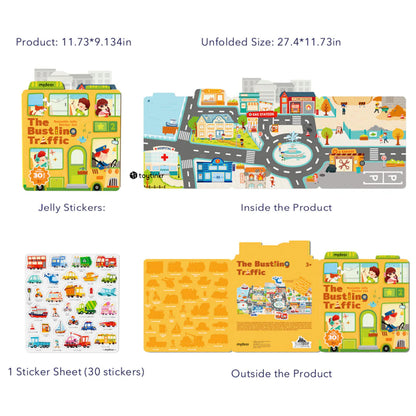 Mideer Reusable Jelly Sticker - The Bustling Traffic by Toytinkr