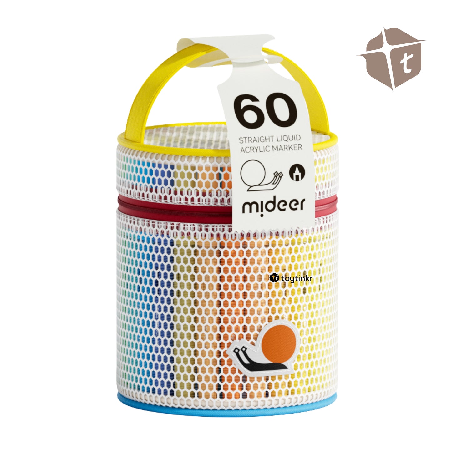 Mideer Straight Liquid Acrylic Markers w/ Bag - 60 Colors by Toytinkr