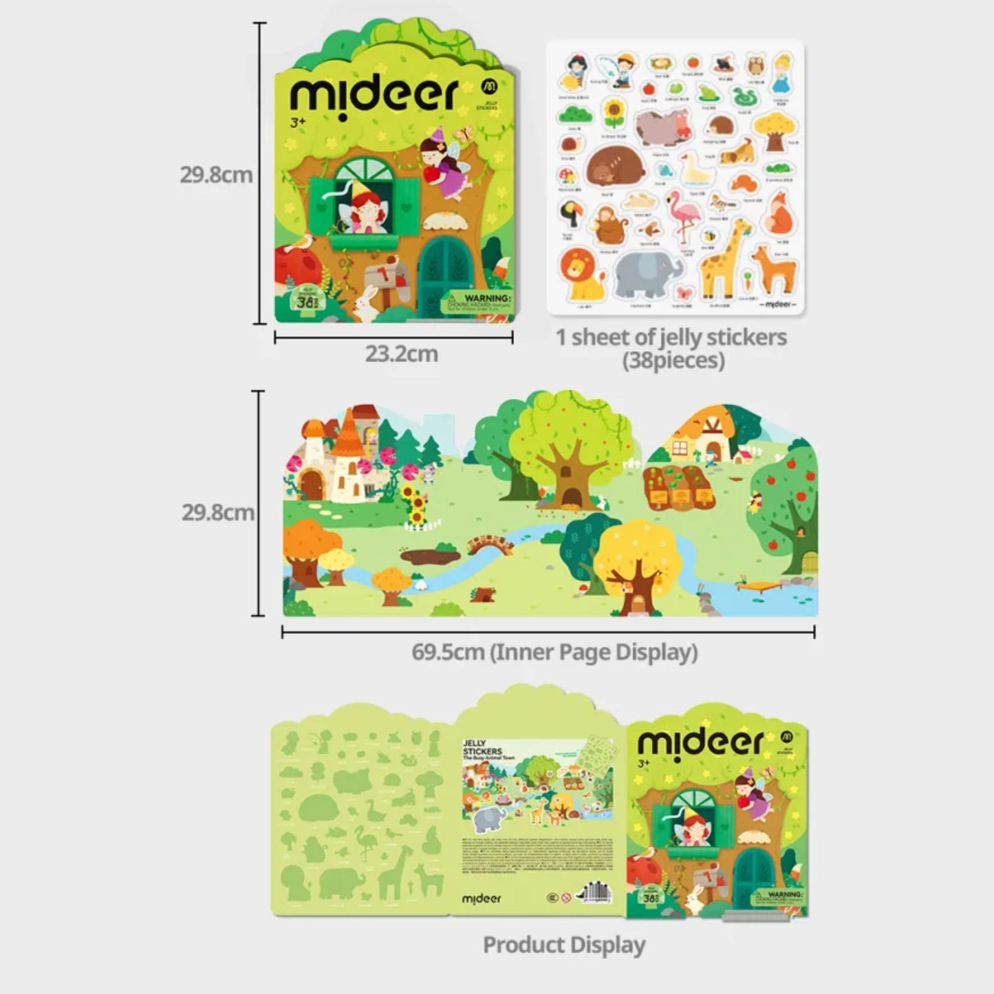 Mideer Reusable Jelly Sticker - The Busy Animal Town by Toytinkr