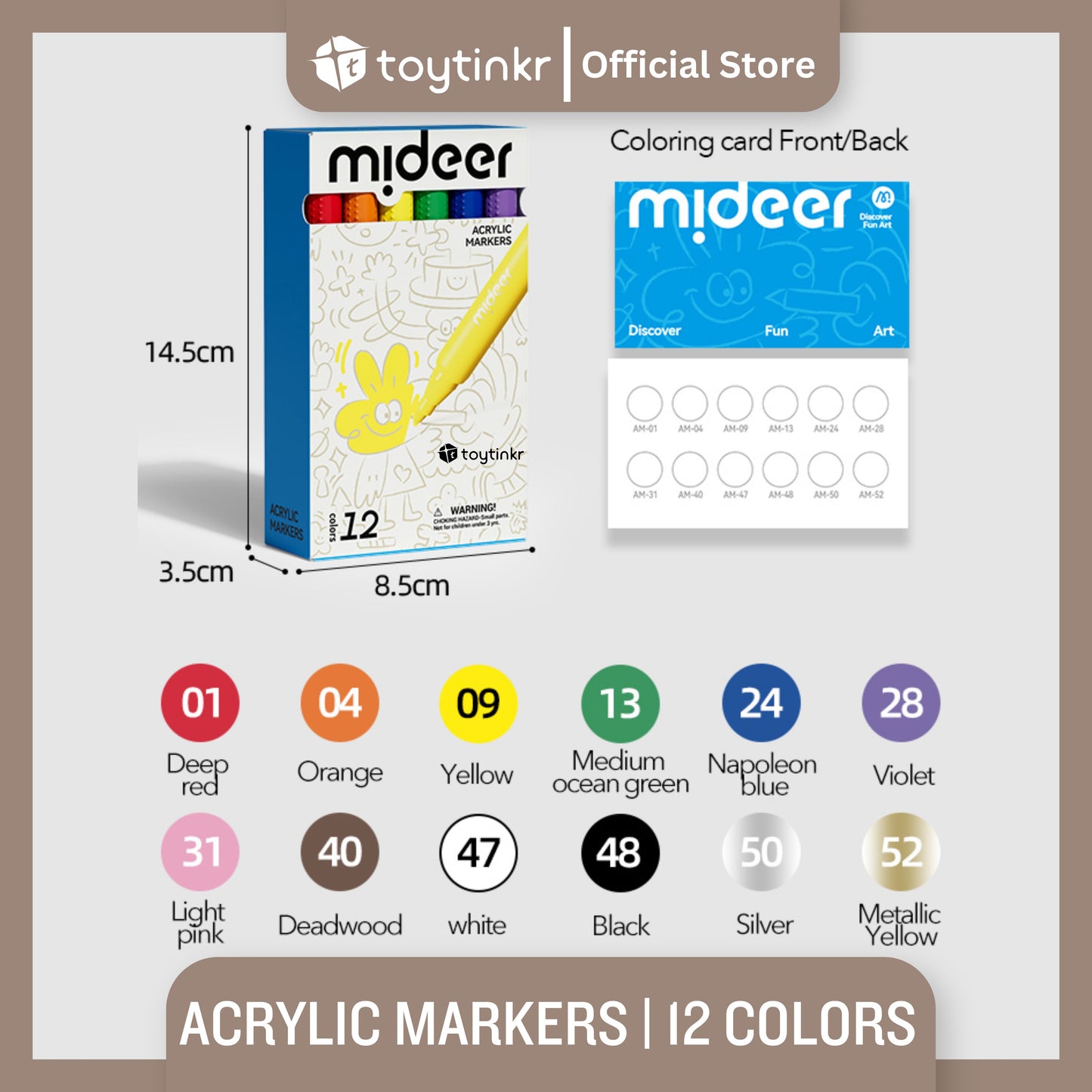Mideer Acrylic Markers Art Markers (Personalized) by Toytinkr