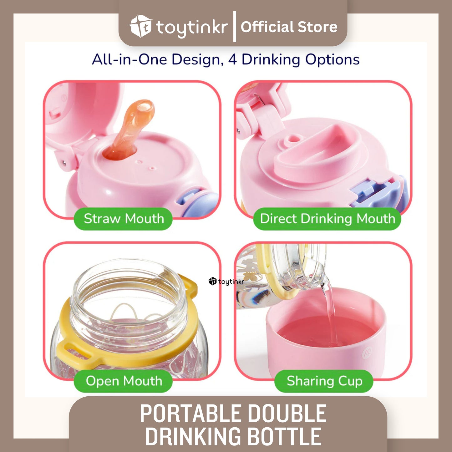 Mideer Portable Double Drinking Bottle by Toytinkr