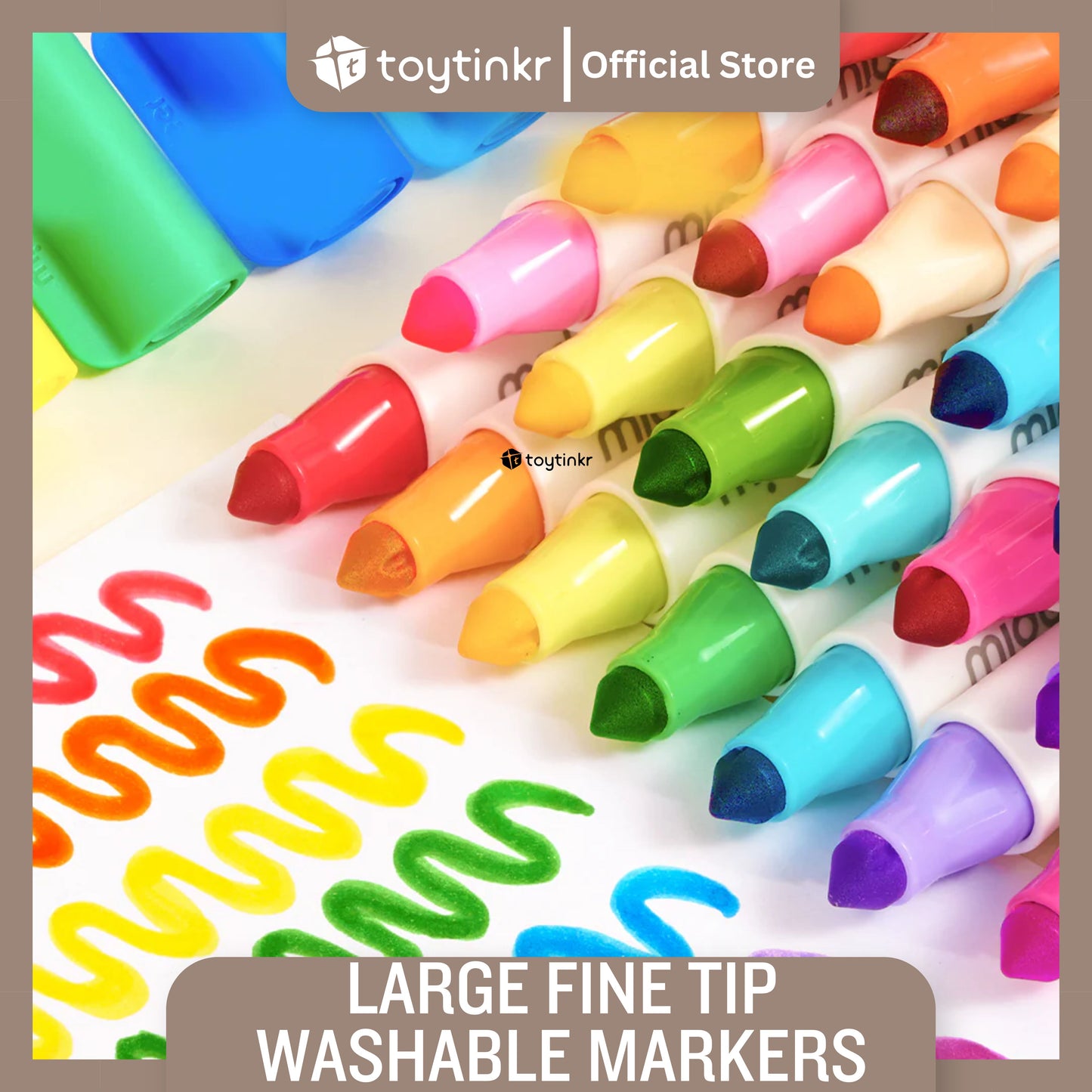 Mideer Large Fine Tip Washable Markers by Toytinkr