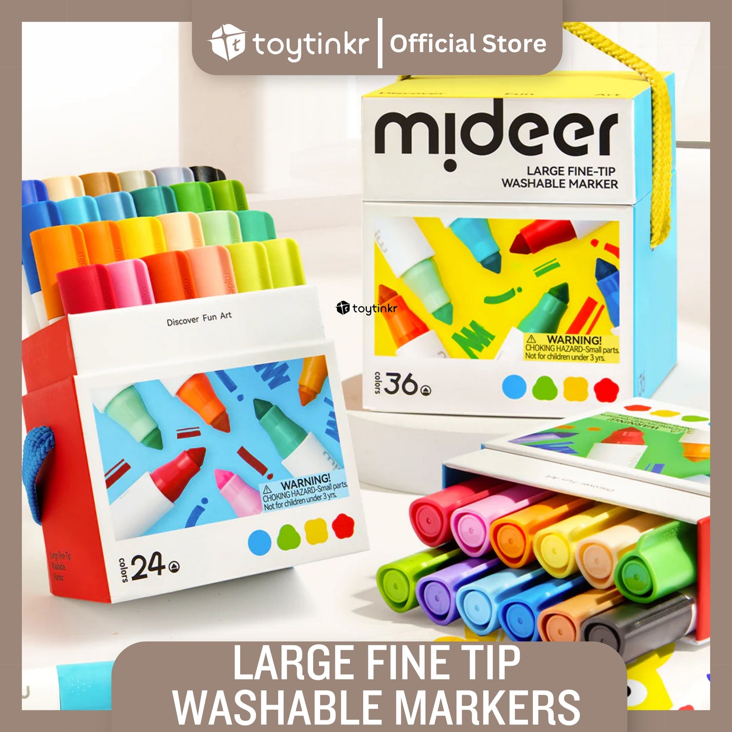 Mideer Large Fine Tip Washable Markers by Toytinkr