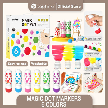 Mideer Magic Dot Markers 6 Colors by Toytinkr